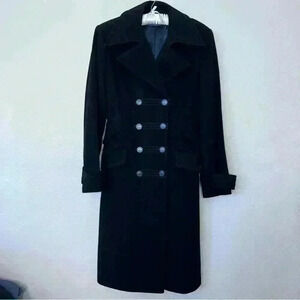 Next Women Double Breasted Black Wool Blend Jacket Size 10 UK Size 6 US Size 38